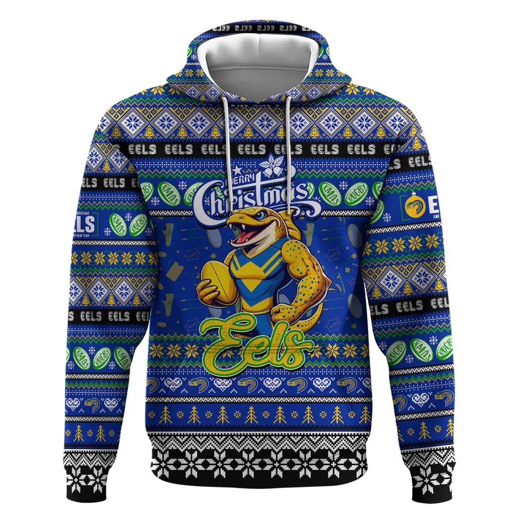 Personalized Eels Rugby Xmas Hoodie Australia NRL Mascot