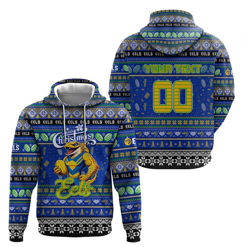 Personalized Eels Rugby Xmas Hoodie Australia NRL Mascot