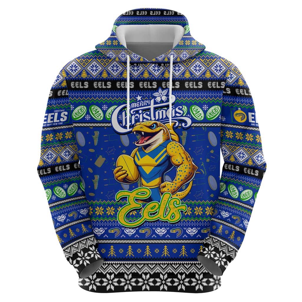 Personalized Eels Rugby Xmas Hoodie Australia NRL Mascot