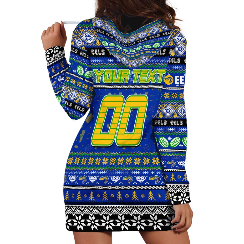 Personalized Eels Rugby Xmas Hoodie Dress Australia NRL Mascot