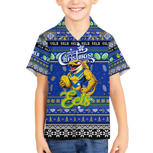 Personalized Eels Rugby Xmas Kid Hawaiian Shirt Australia NRL Mascot