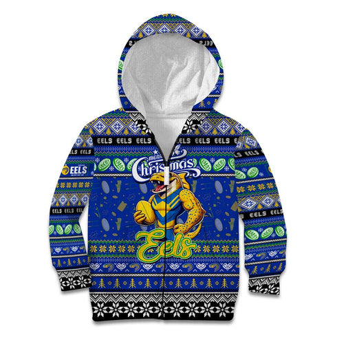 Personalized Eels Rugby Xmas Kid Hoodie Australia NRL Mascot