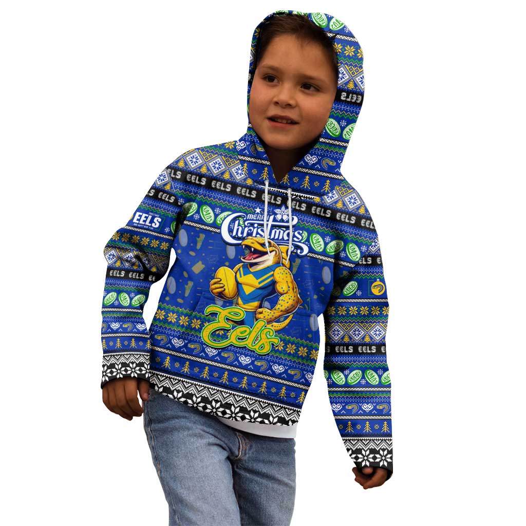 Personalized Eels Rugby Xmas Kid Hoodie Australia NRL Mascot