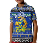 Personalized Eels Rugby Xmas Kid Polo Shirt Australia NRL Mascot