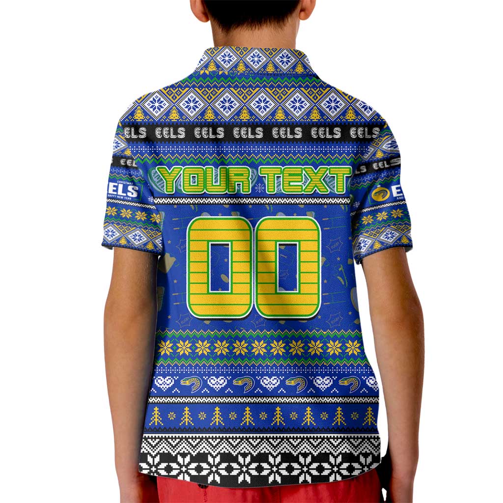 Personalized Eels Rugby Xmas Kid Polo Shirt Australia NRL Mascot