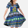 Personalized Eels Rugby Xmas Kid Short Sleeve Dress Australia NRL Mascot