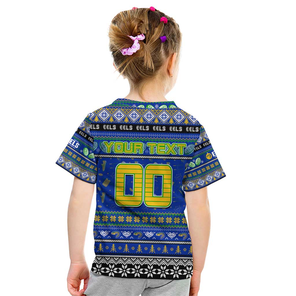 Personalized Eels Rugby Xmas Kid T Shirt Australia NRL Mascot