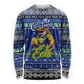 Personalized Eels Rugby Xmas Long Sleeve Shirt Australia NRL Mascot