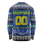 Personalized Eels Rugby Xmas Long Sleeve Shirt Australia NRL Mascot