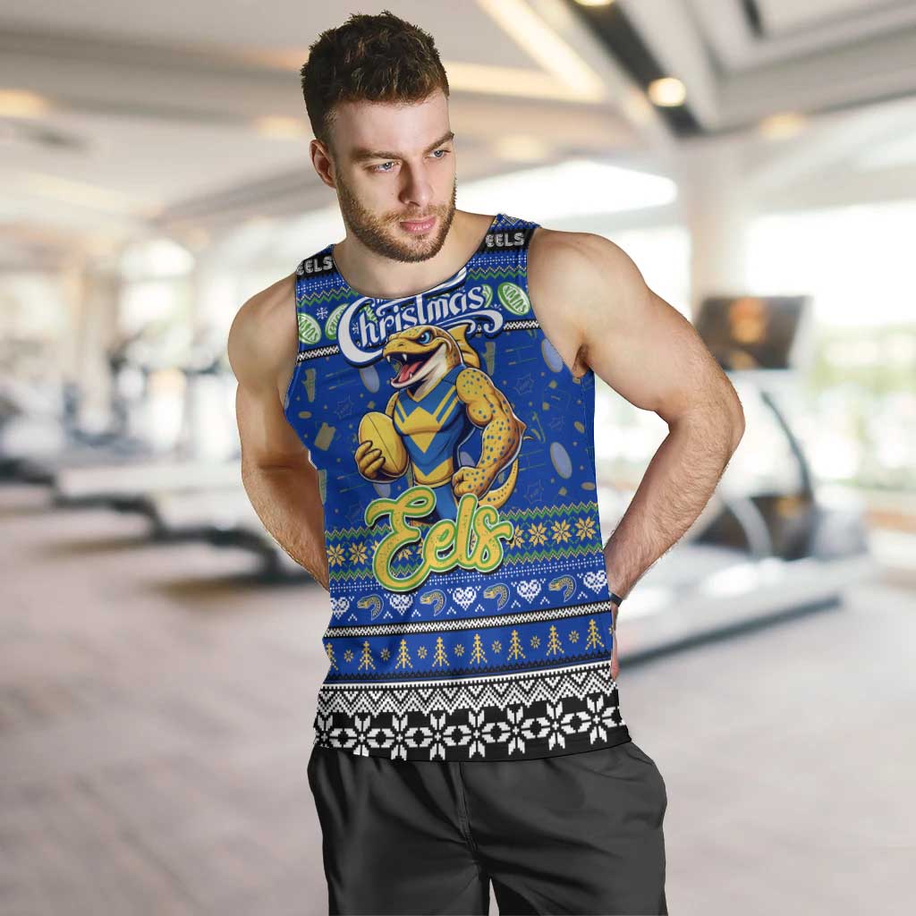Personalized Eels Rugby Xmas Men Tank Top Australia NRL Mascot