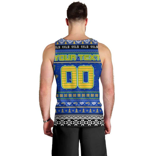Personalized Eels Rugby Xmas Men Tank Top Australia NRL Mascot