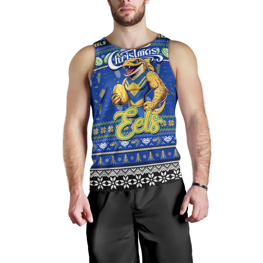Personalized Eels Rugby Xmas Men Tank Top Australia NRL Mascot
