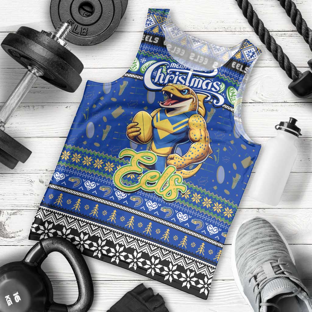 Personalized Eels Rugby Xmas Men Tank Top Australia NRL Mascot