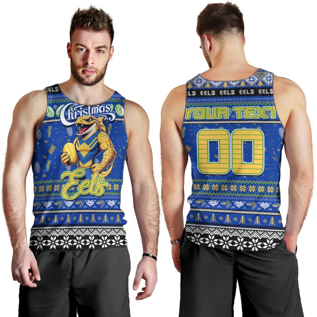 Personalized Eels Rugby Xmas Men Tank Top Australia NRL Mascot