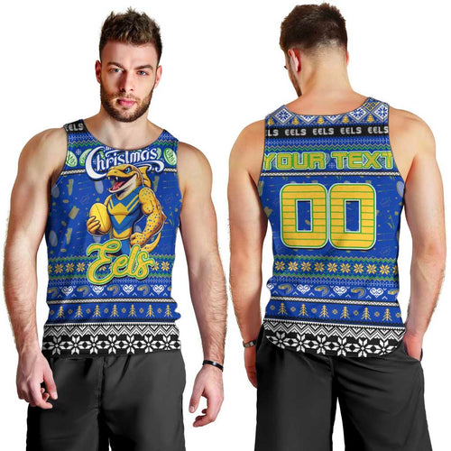 Personalized Eels Rugby Xmas Men Tank Top Australia NRL Mascot