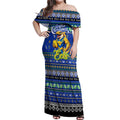 Personalized Eels Rugby Xmas Off Shoulder Maxi Dress Australia NRL Mascot