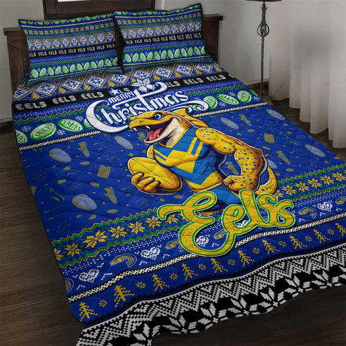Eels Rugby Xmas Quilt Bed Set Australia NRL Mascot