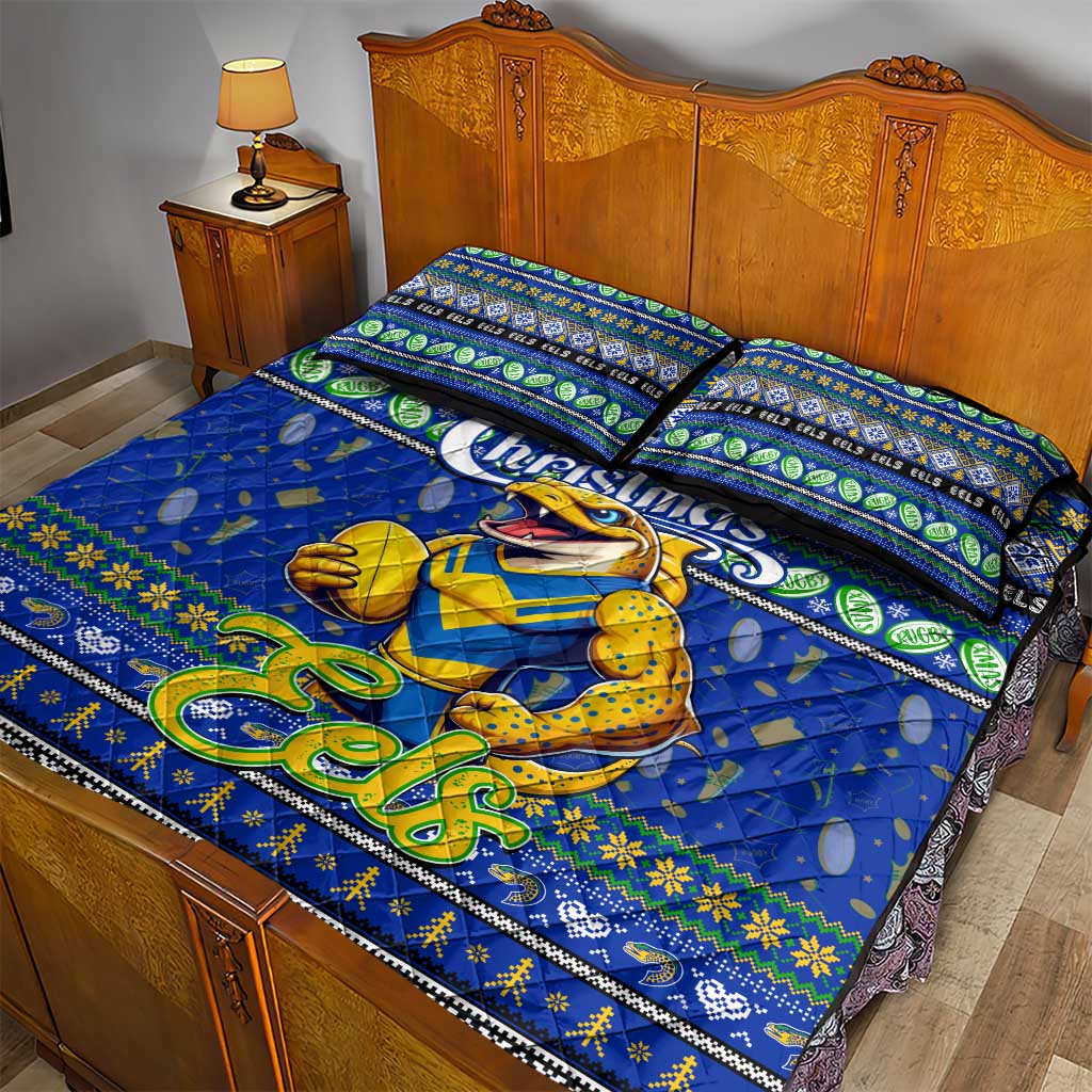 Eels Rugby Xmas Quilt Bed Set Australia NRL Mascot