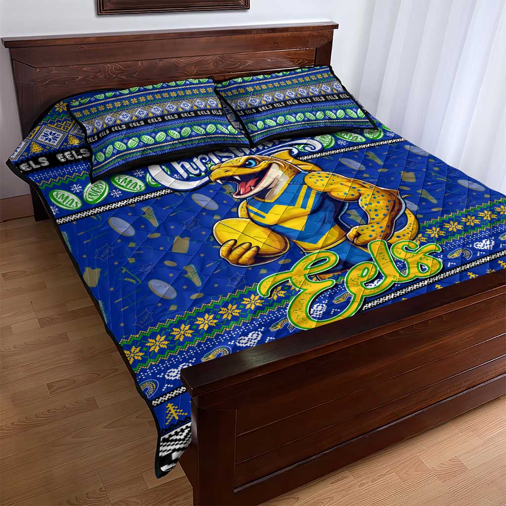 Eels Rugby Xmas Quilt Bed Set Australia NRL Mascot