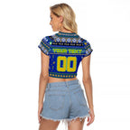 Personalized Eels Rugby Xmas Raglan Cropped T Shirt Australia NRL Mascot