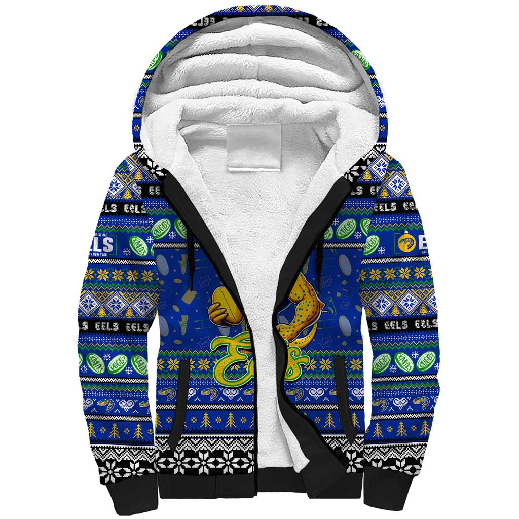 Personalized Eels Rugby Xmas Sherpa Hoodie Australia NRL Mascot