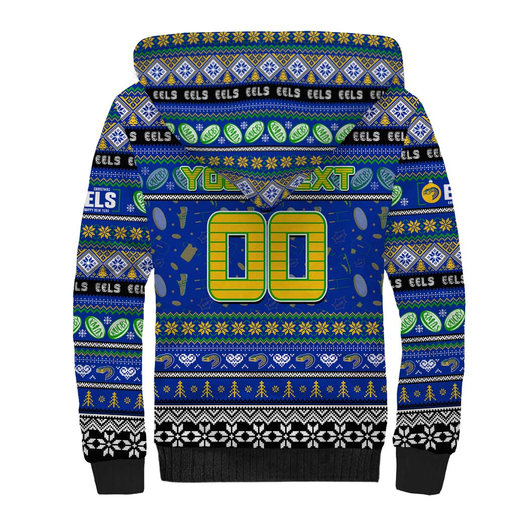 Personalized Eels Rugby Xmas Sherpa Hoodie Australia NRL Mascot