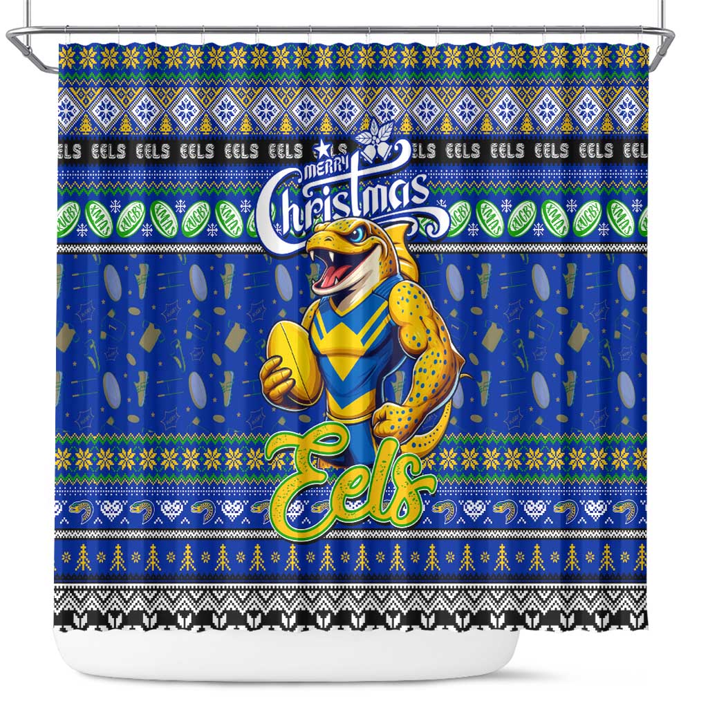 Eels Rugby Xmas Shower Curtain Australia NRL Mascot