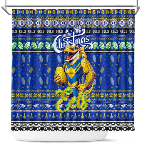 Eels Rugby Xmas Shower Curtain Australia NRL Mascot