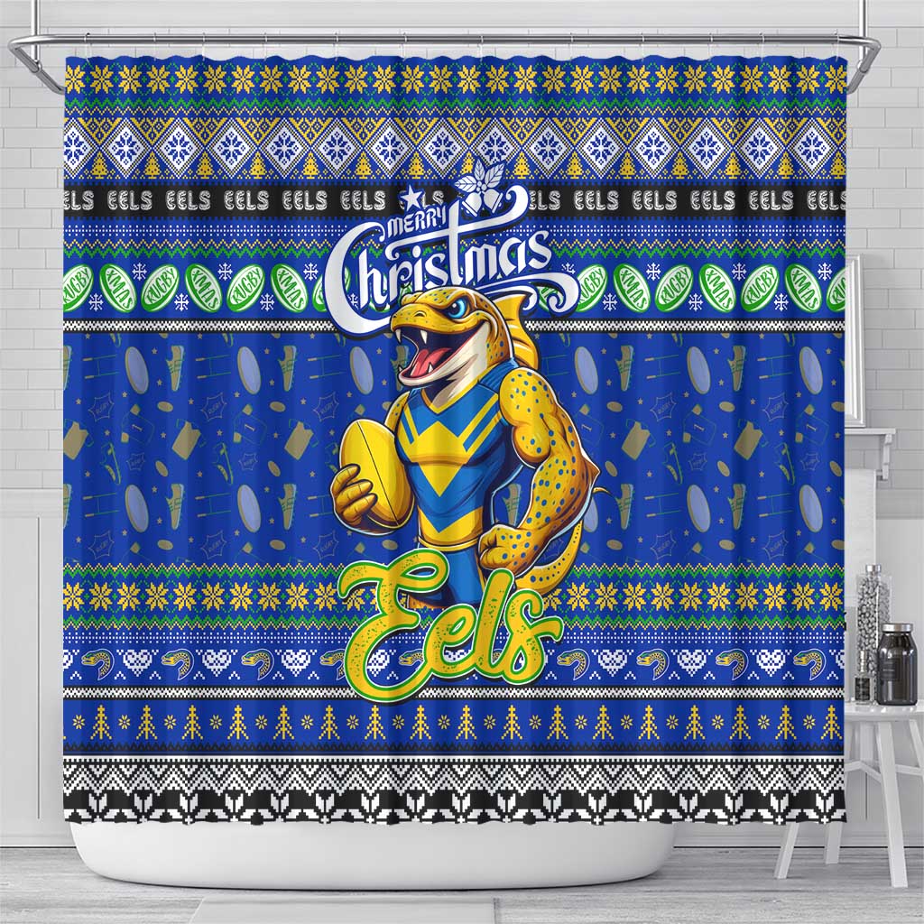 Eels Rugby Xmas Shower Curtain Australia NRL Mascot