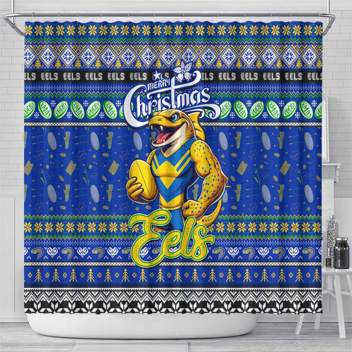 Eels Rugby Xmas Shower Curtain Australia NRL Mascot