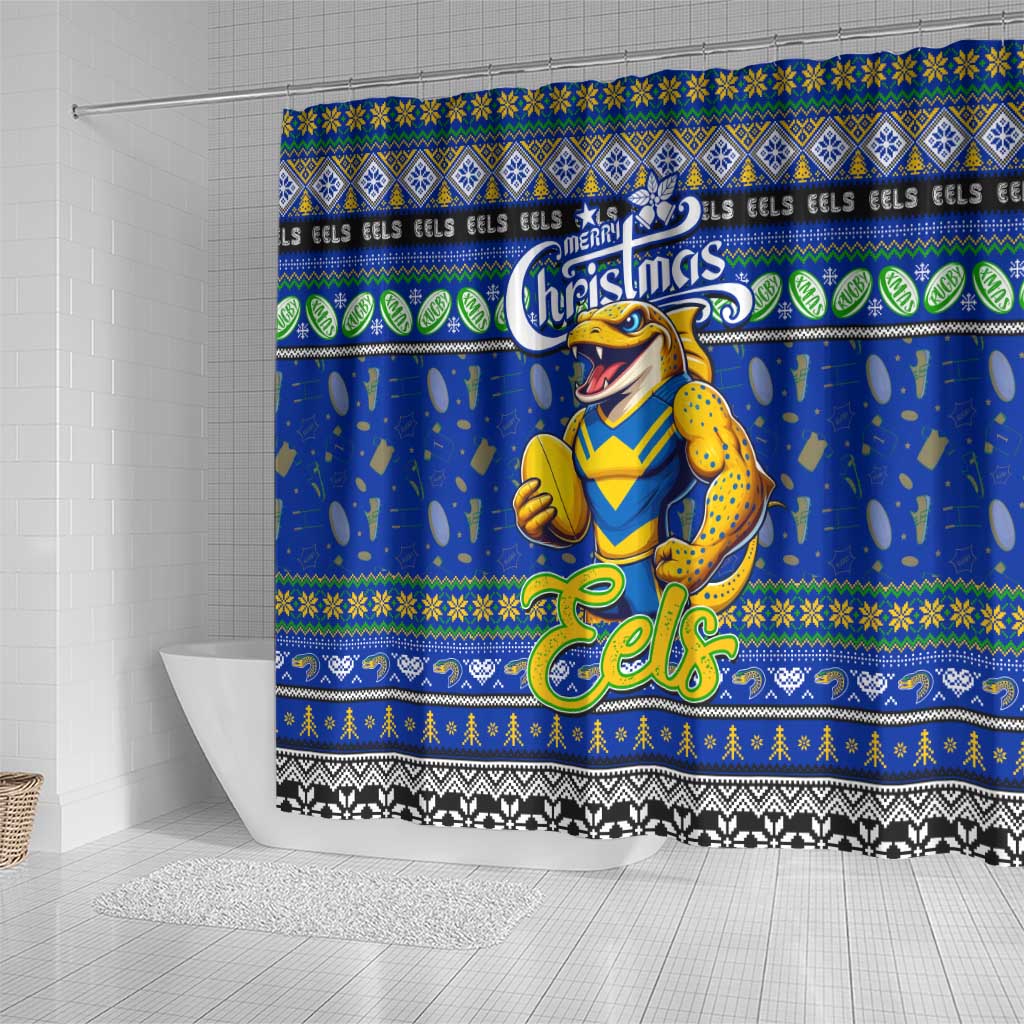 Eels Rugby Xmas Shower Curtain Australia NRL Mascot