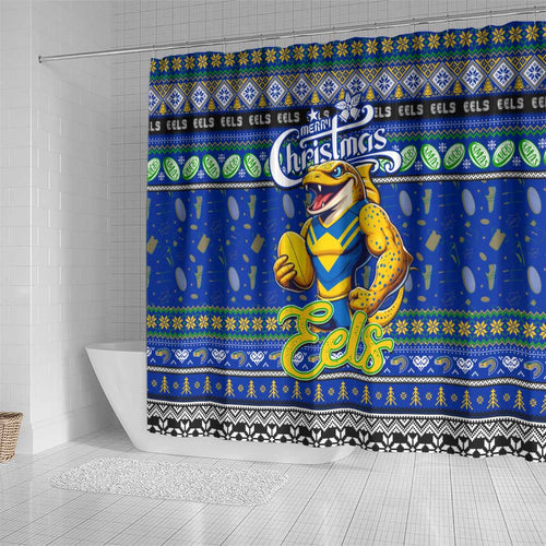 Eels Rugby Xmas Shower Curtain Australia NRL Mascot