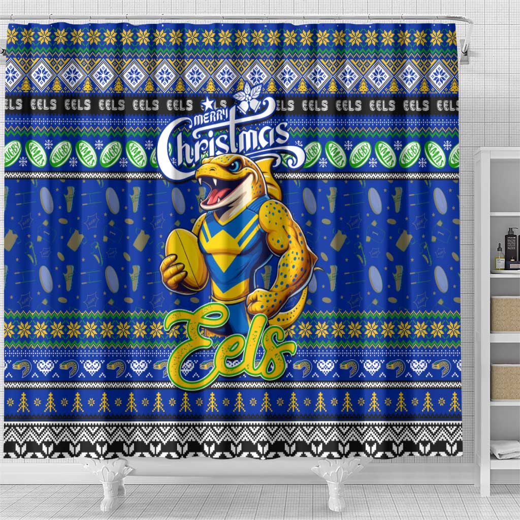 Eels Rugby Xmas Shower Curtain Australia NRL Mascot