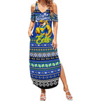 Personalized Eels Rugby Xmas Summer Maxi Dress Australia NRL Mascot
