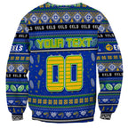 Personalized Eels Rugby Xmas Sweatshirt Australia NRL Mascot