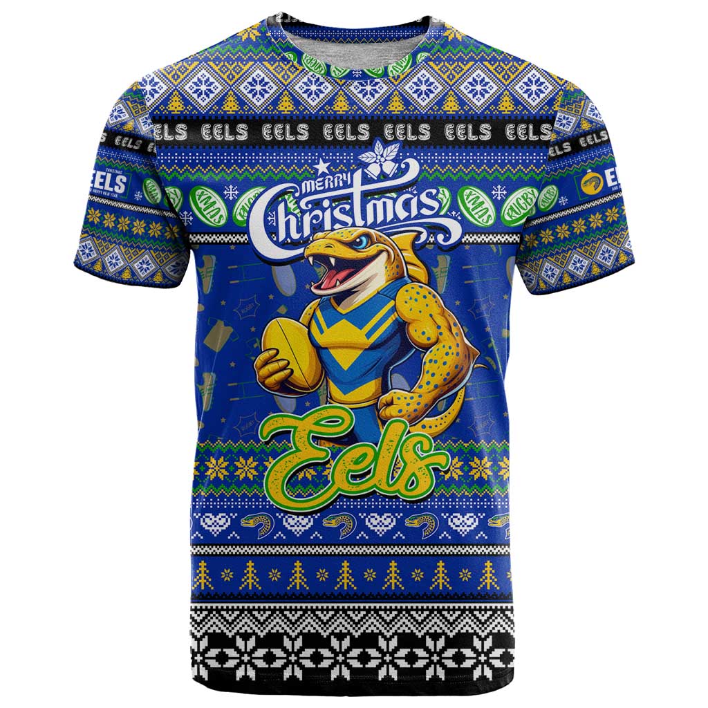Personalized Eels Rugby Xmas T Shirt Australia NRL Mascot