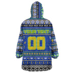 Personalized Eels Rugby Xmas Wearable Blanket Hoodie Australia NRL Mascot