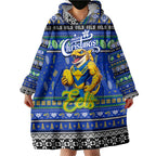 Personalized Eels Rugby Xmas Wearable Blanket Hoodie Australia NRL Mascot