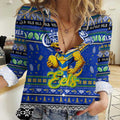 Personalized Eels Rugby Xmas Women Casual Shirt Australia NRL Mascot