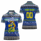 Personalized Eels Rugby Xmas Women Polo Shirt Australia NRL Mascot