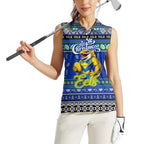 Personalized Eels Rugby Xmas Women Sleeveless Polo Shirt Australia NRL Mascot