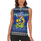Personalized Eels Rugby Xmas Women Sleeveless Polo Shirt Australia NRL Mascot