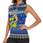Personalized Eels Rugby Xmas Women Sleeveless Polo Shirt Australia NRL Mascot