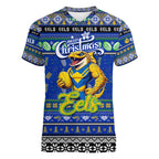 Personalized Eels Rugby Xmas Women V-Neck T-Shirt Australia NRL Mascot