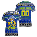 Personalized Eels Rugby Xmas Women V-Neck T-Shirt Australia NRL Mascot
