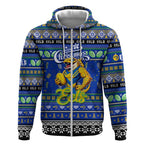 Personalized Eels Rugby Xmas Zip Hoodie Australia NRL Mascot