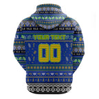 Personalized Eels Rugby Xmas Zip Hoodie Australia NRL Mascot