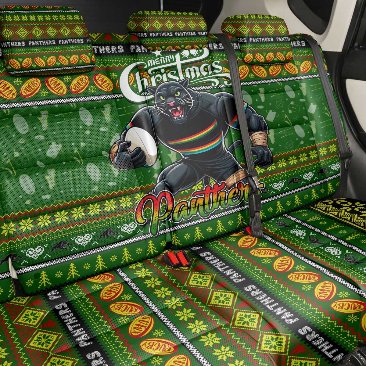 Panthers Rugby Xmas Back Car Seat Cover Australia NRL Mascot