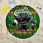Panthers Rugby Xmas Beach Blanket Australia NRL Mascot