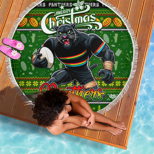 Panthers Rugby Xmas Beach Blanket Australia NRL Mascot